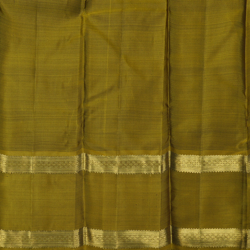 Hayagrivas Handloom Dark Green Kanjivaram Silk Saree with Olive Green border BE625-SBS