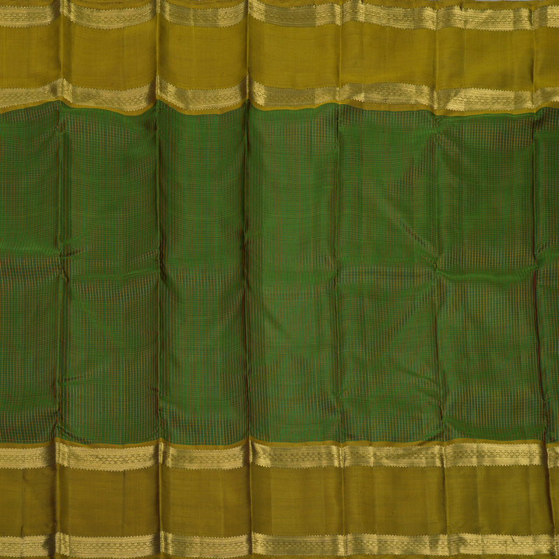 Hayagrivas Handloom Dark Green Kanjivaram Silk Saree with Olive Green border BE625-SBS