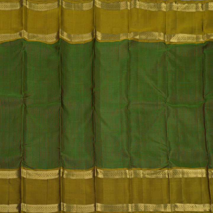 Hayagrivas Handloom Dark Green Kanjivaram Silk Saree with Olive Green border BE625-SBS