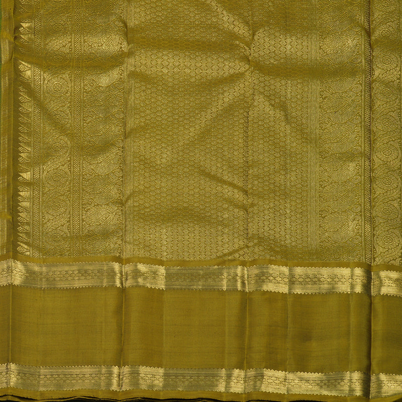 Hayagrivas Handloom Dark Green Kanjivaram Silk Saree with Olive Green border BE625-SBS