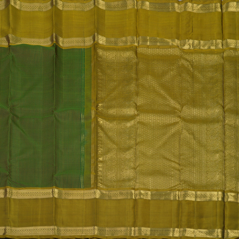 Hayagrivas Handloom Dark Green Kanjivaram Silk Saree with Olive Green border BE625-SBS