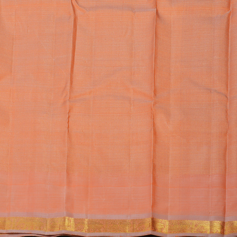 Hayagrivas Handloom Peach Orange Kanjivaram Silk Saree with Dusky Pink border BE626-SBS