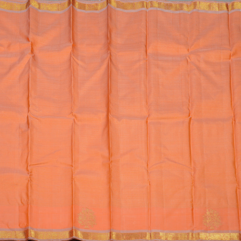 Hayagrivas Handloom Peach Orange Kanjivaram Silk Saree with Dusky Pink border BE626-SBS