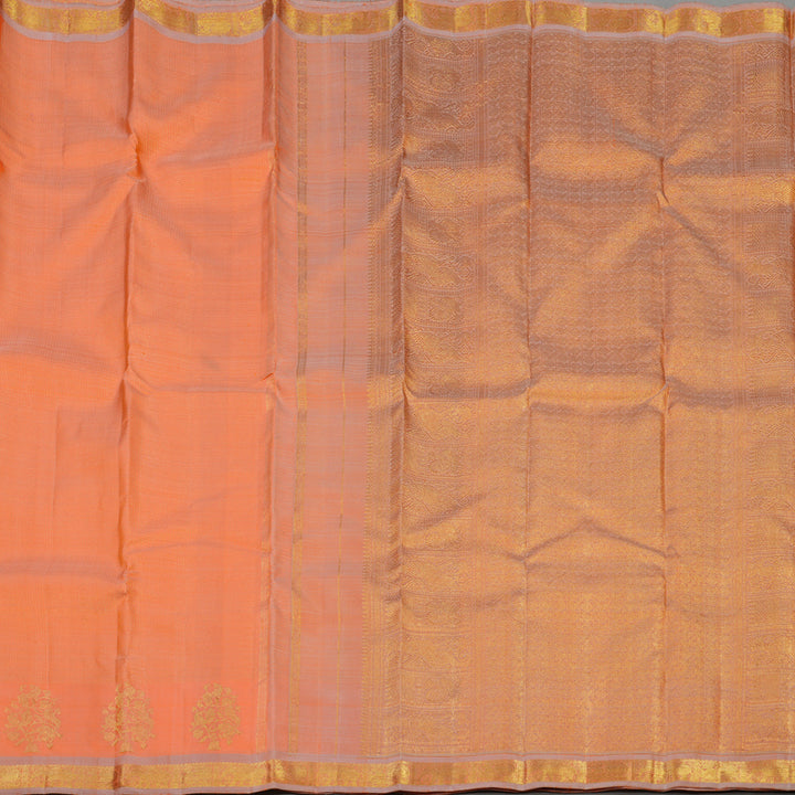 Hayagrivas Handloom Peach Orange Kanjivaram Silk Saree with Dusky Pink border BE626-SBS