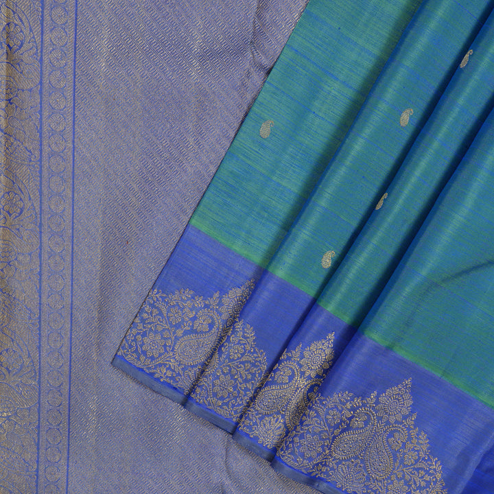 Hayagrivas Handloom Dual Tone (Green & Blue) Kanjivaram Silk Saree BE628-SBS