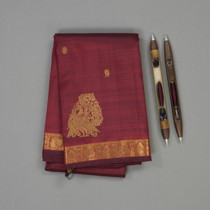 Hayagrivas Handloom Araku Maroon Kanjivaram Silk Saree BE630-SBS