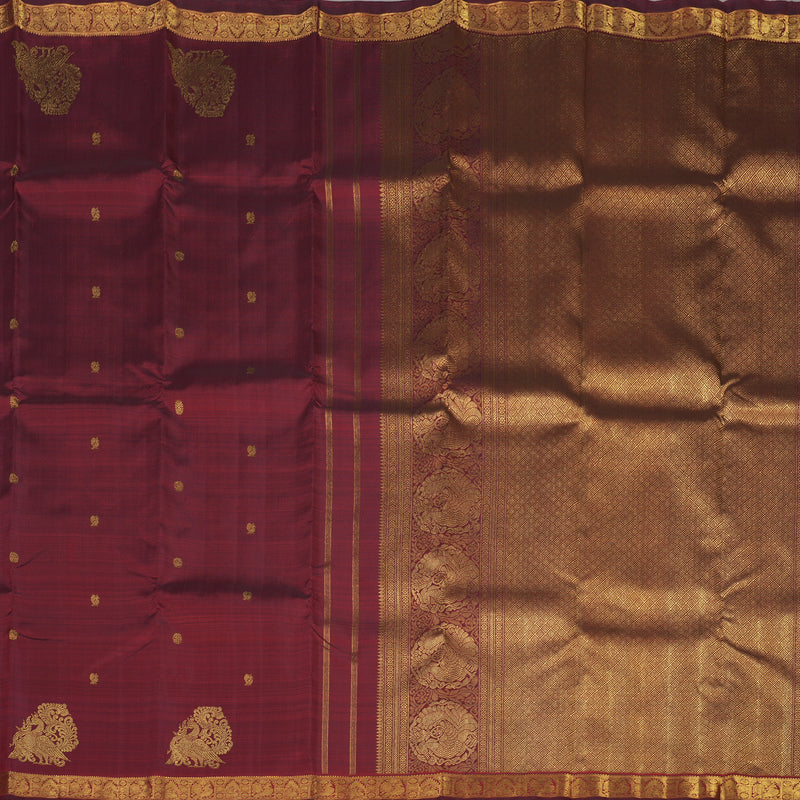 Hayagrivas Handloom Araku Maroon Kanjivaram Silk Saree BE630-SBS