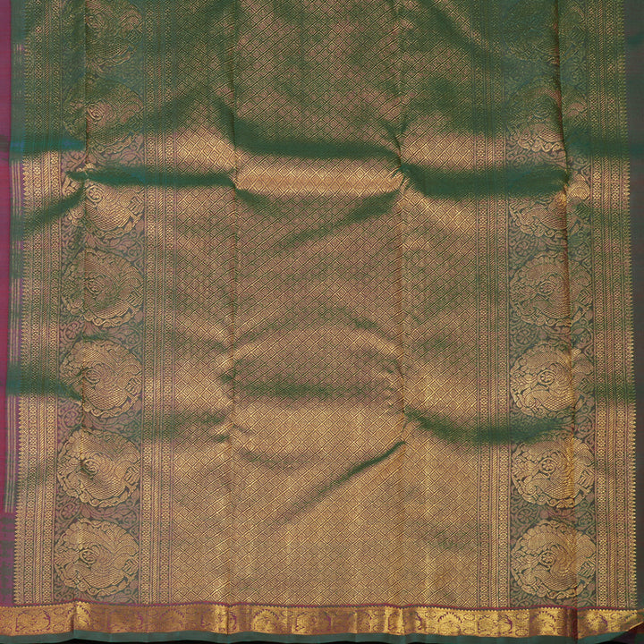 Hayagrivas Handloom Reddish Pink Kanjivaram Silk Saree with Maroonish Brown BE631-SBS