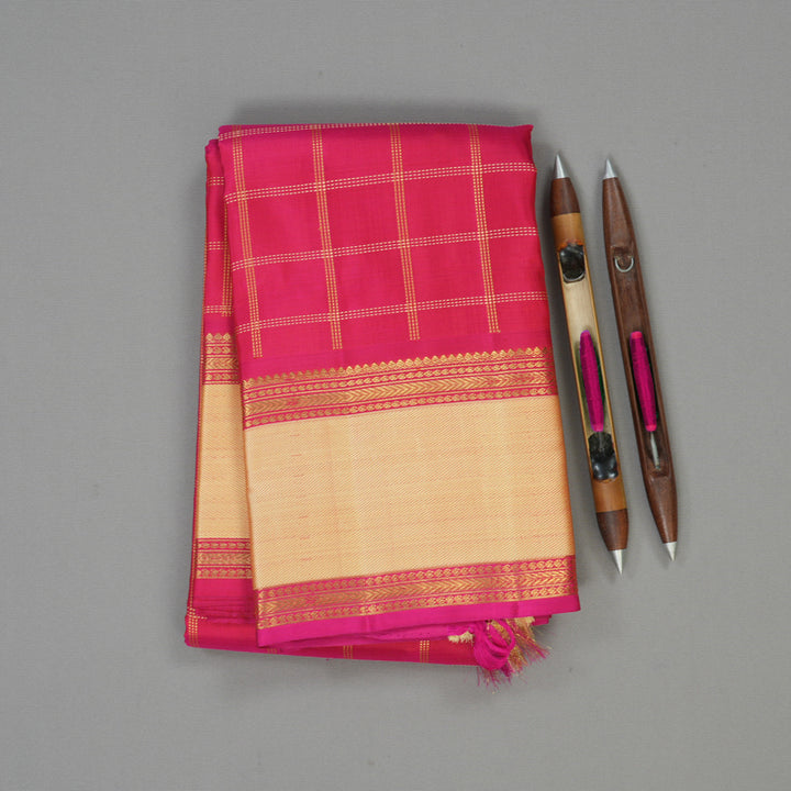 Hayagrivas Handloom Rani Pink Kanjivaram Silk Saree BE633-SBS