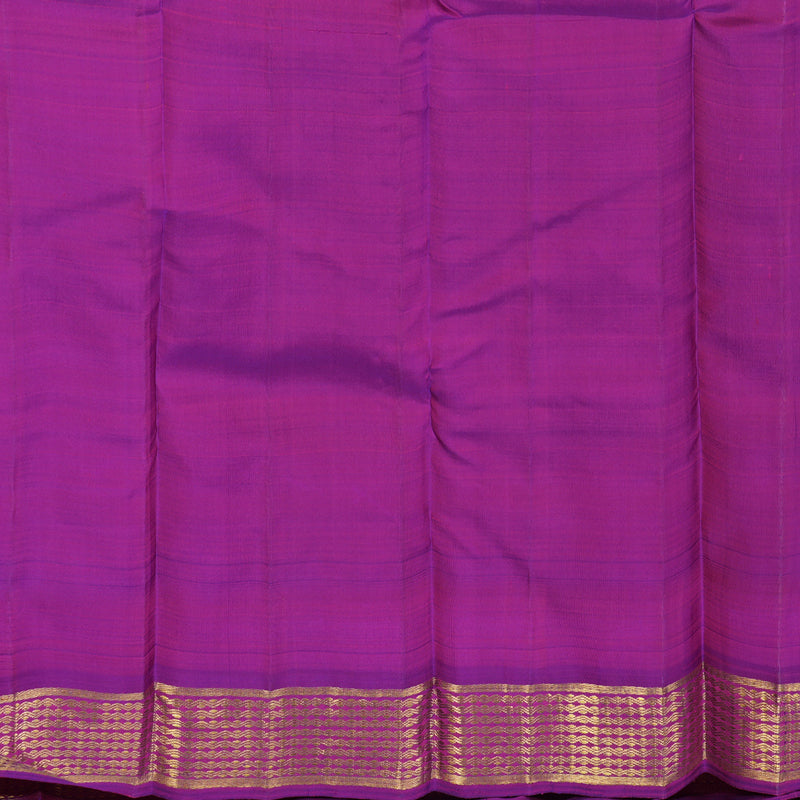 Hayagrivas Handloom Pinkish-Orange Kanjivaram Silk Saree with Purple border BE635-SBS