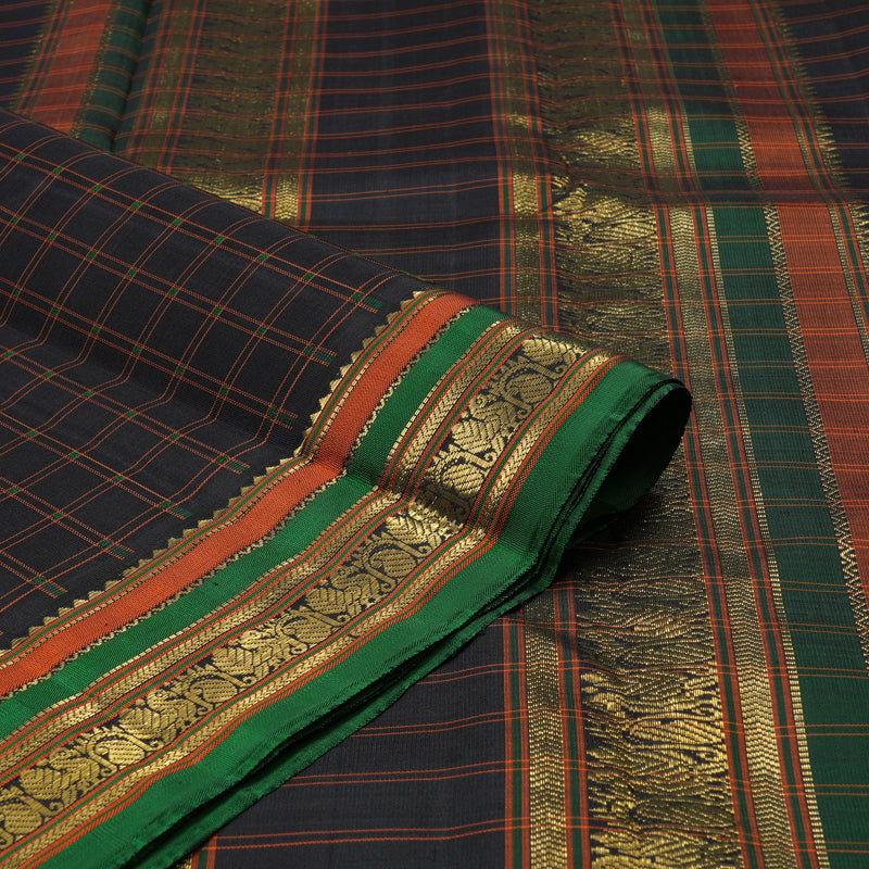 Hayagrivas Handloom Deep Nagapazham Kanjivaram Silk Saree BE636-SBS