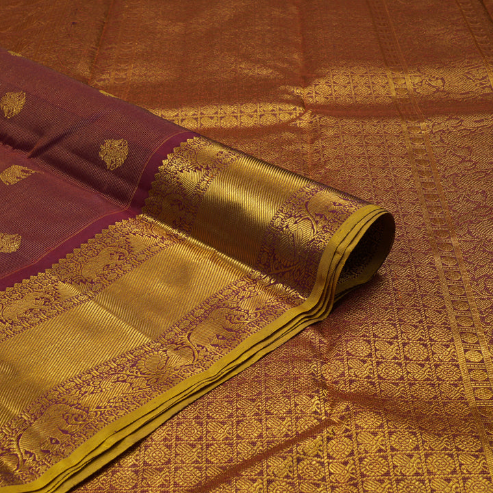 Hayagrivas Handloom Maroon Kanjivaram Silk Saree BE639-SBS