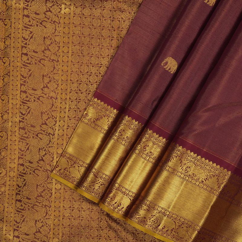 Hayagrivas Handloom Maroon Kanjivaram Silk Saree BE639-SBS