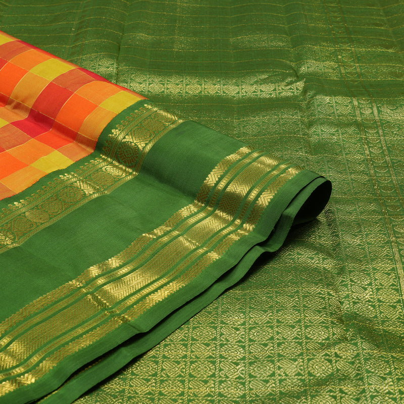 Hayagrivas Handloom Kanjivaram Multicolor Silk Saree  BE64-SBS