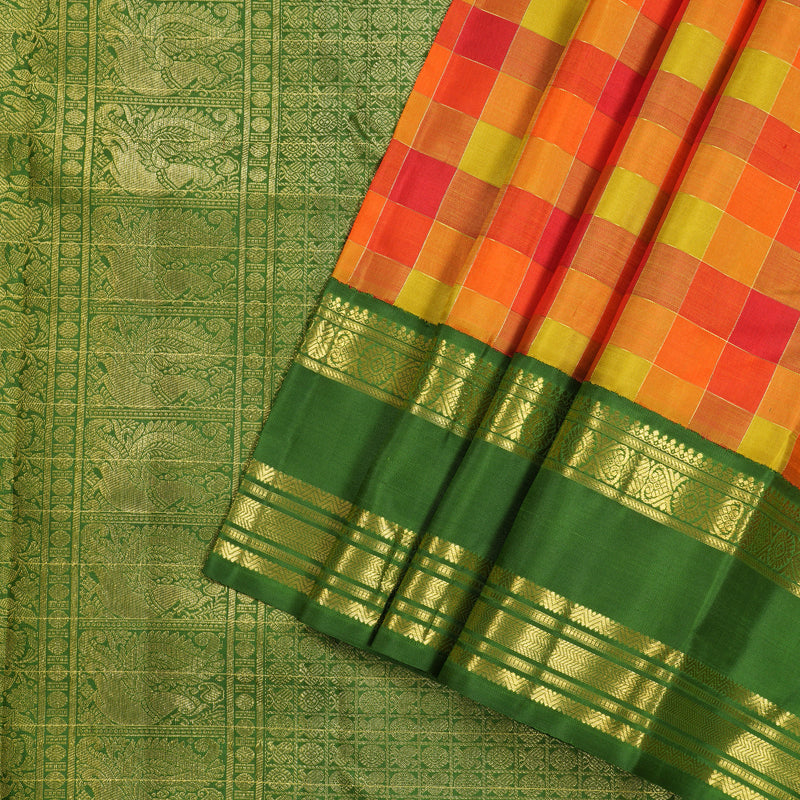 Hayagrivas Handloom Kanjivaram Multicolor Silk Saree  BE64-SBS