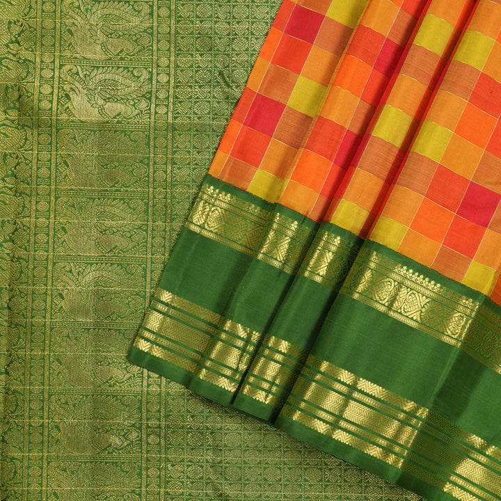 Hayagrivas Handloom Kanjivaram Multicolor Silk Saree  BE64-SBS