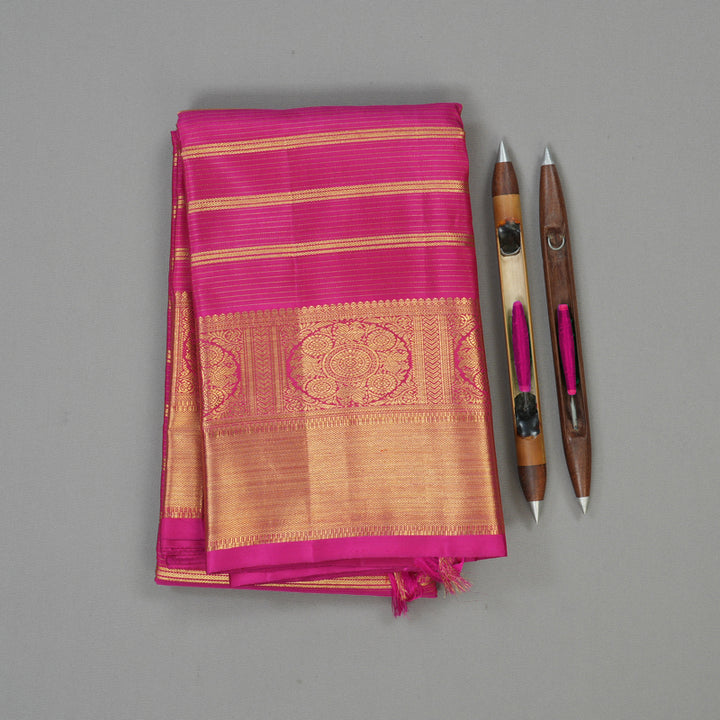Hayagrivas Handloom Rani Pink Kanjivaram Silk Saree BE643-SBS