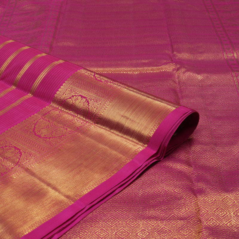 Hayagrivas Handloom Rani Pink Kanjivaram Silk Saree BE643-SBS