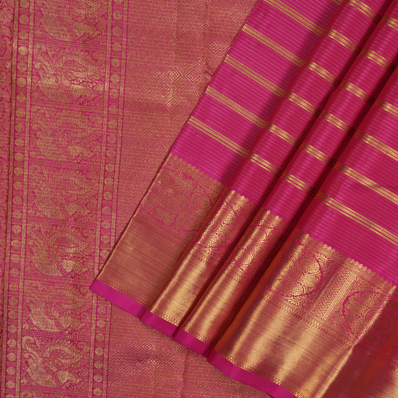 Hayagrivas Handloom Rani Pink Kanjivaram Silk Saree BE643-SBS