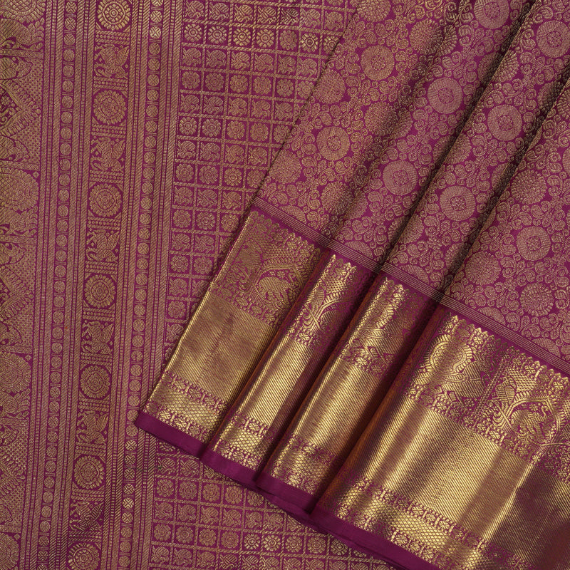 Hayagrivas Handloom Magenta Kanjivaram Silk Saree BE645-SBS