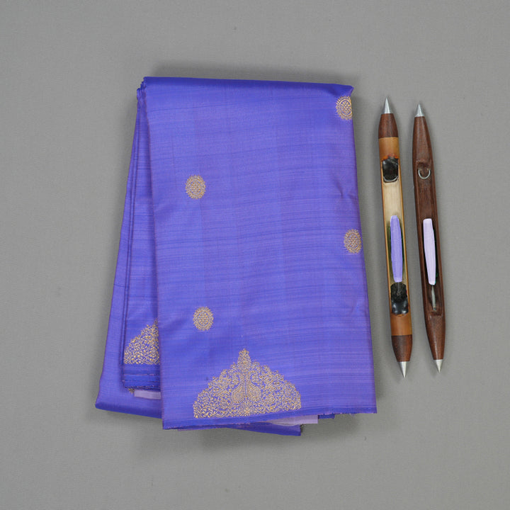Hayagrivas Handloom Purple-Blue Kanjivaram Silk Saree BE649-SBS