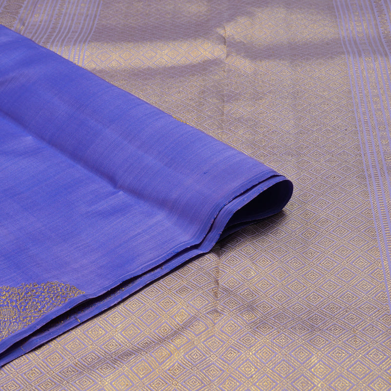Hayagrivas Handloom Purple-Blue Kanjivaram Silk Saree BE649-SBS