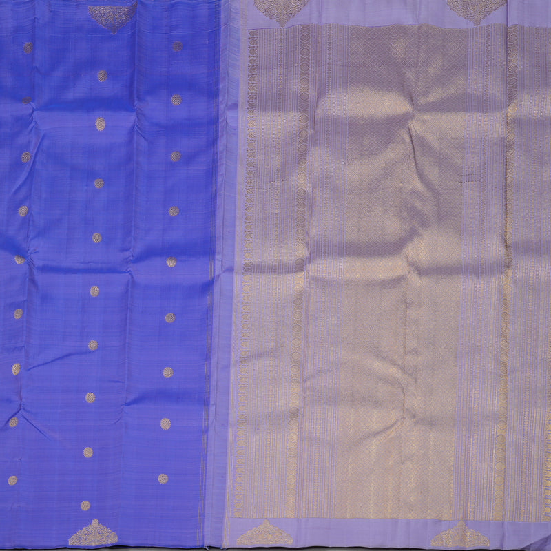 Hayagrivas Handloom Purple-Blue Kanjivaram Silk Saree BE649-SBS