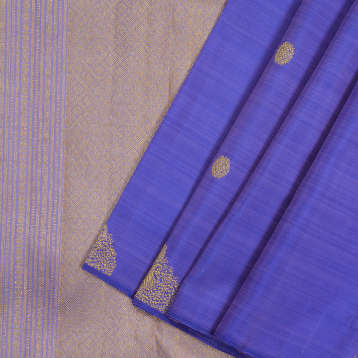 Hayagrivas Handloom Purple-Blue Kanjivaram Silk Saree BE649-SBS