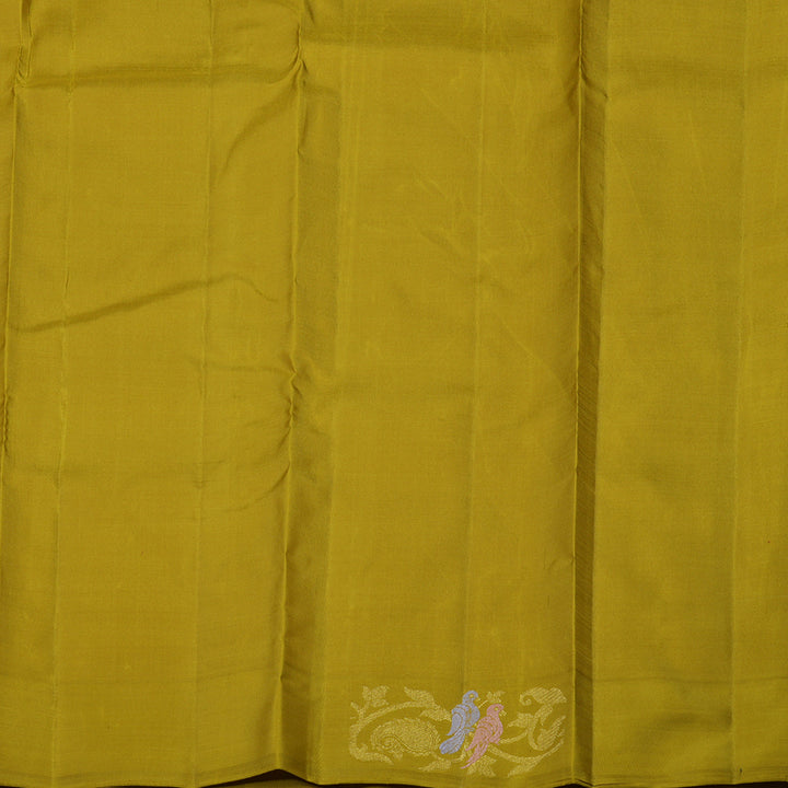 Hayagrivas Handloom Dark Orange Kanjivaram Silk Saree with Light Olive Green BE652-SBS