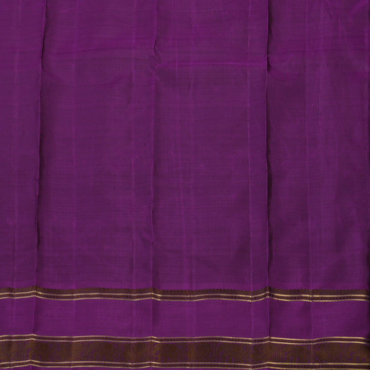 Hayagrivas Handloom Dark Chocolate Brown Kanjivaram Silk Saree with Purple border BE654-SBS