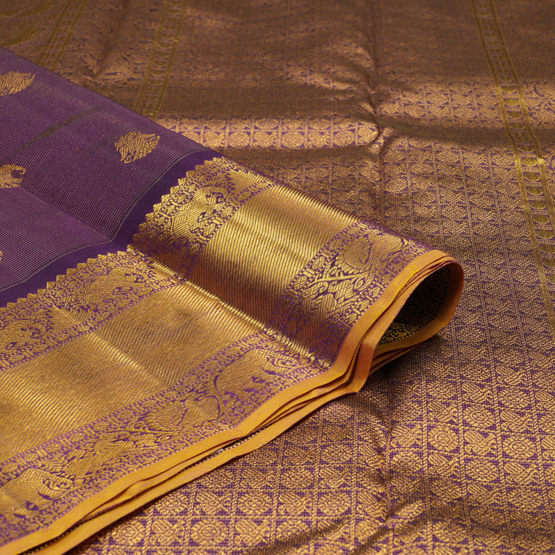 Hayagrivas Handloom Deep Violet Kanjivaram Silk Saree BE657-SBS