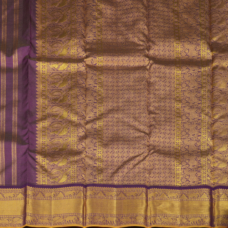 Hayagrivas Handloom Deep Violet Kanjivaram Silk Saree BE657-SBS