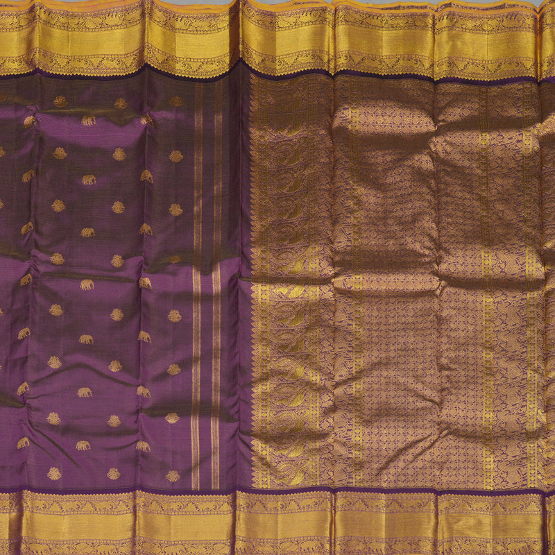 Hayagrivas Handloom Deep Violet Kanjivaram Silk Saree BE657-SBS