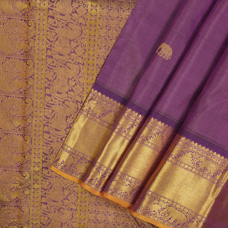 Hayagrivas Handloom Deep Violet Kanjivaram Silk Saree BE657-SBS