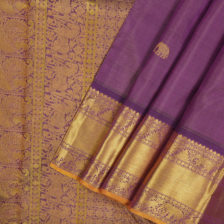 Hayagrivas Handloom Deep Violet Kanjivaram Silk Saree BE657-SBS