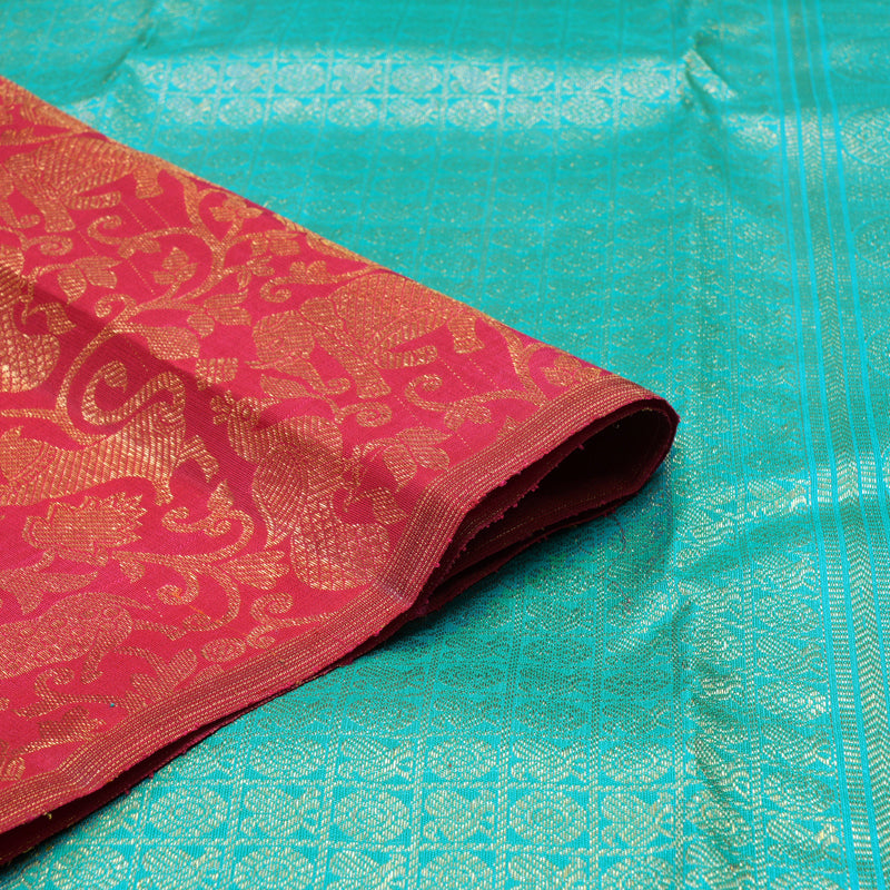 Hayagrivas Handloom Red Kanjivaram Silk Saree BE662-SBS