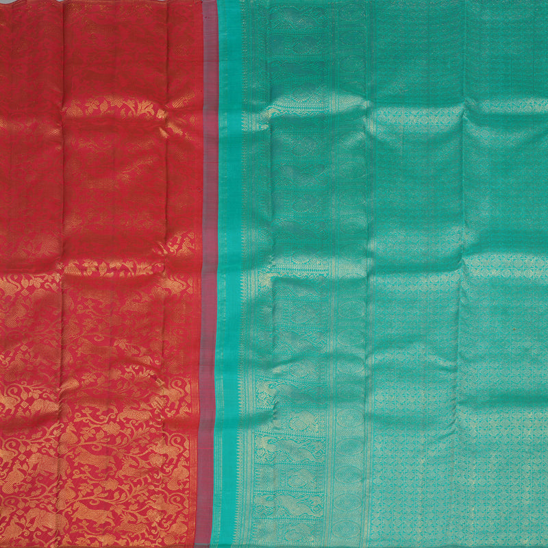 Hayagrivas Handloom Red Kanjivaram Silk Saree BE662-SBS
