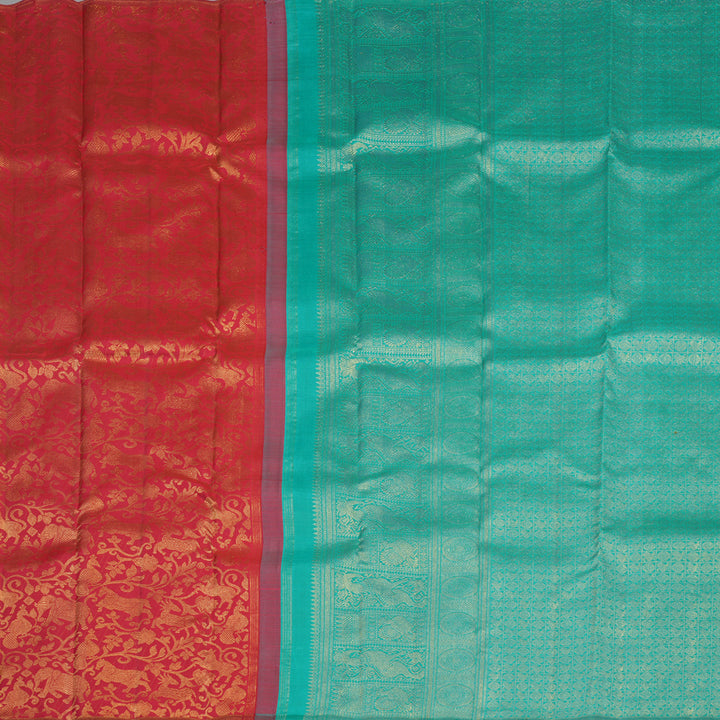 Hayagrivas Handloom Red Kanjivaram Silk Saree BE662-SBS