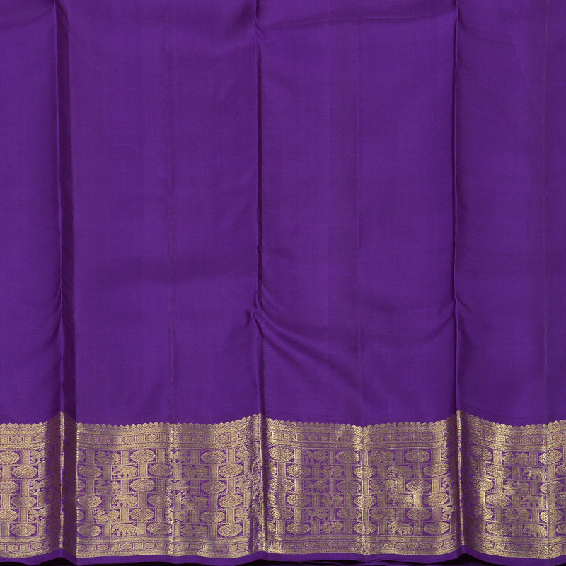 Hayagrivas Handloom Rama Blue Kanjivaram Silk Saree with Purple Border BE663-SBS