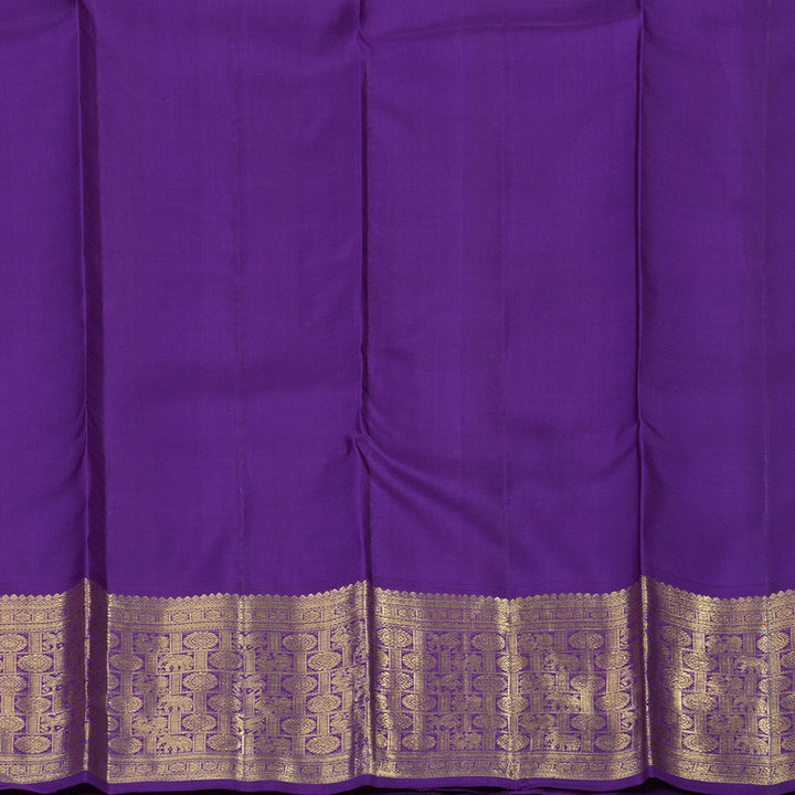 Hayagrivas Handloom Rama Blue Kanjivaram Silk Saree with Purple Border BE663-SBS