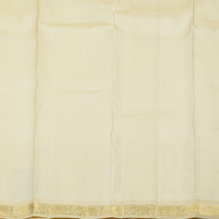 Hayagrivas Handloom Creamy Ivory Kanjivaram Silk Saree BE668-SBS
