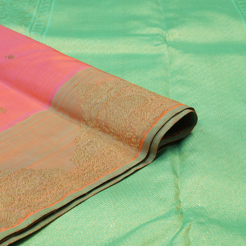 Hayagrivas Handloom Pink Kanjivaram Silk Saree with Sea Green Border BE697-SBS