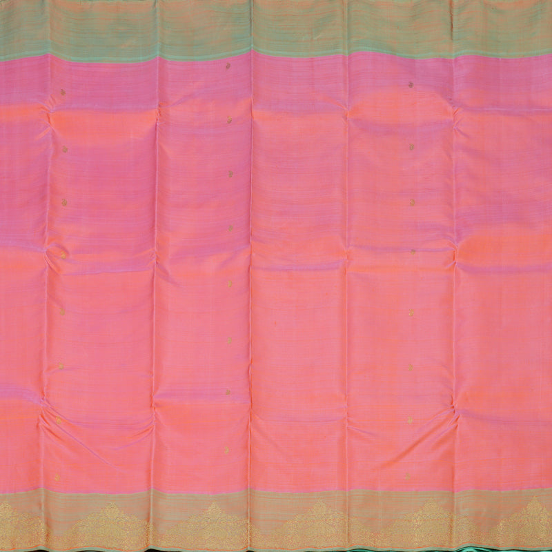 Hayagrivas Handloom Pink Kanjivaram Silk Saree with Sea Green Border BE697-SBS