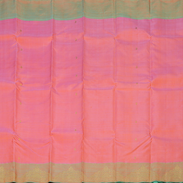Hayagrivas Handloom Pink Kanjivaram Silk Saree with Sea Green Border BE697-SBS