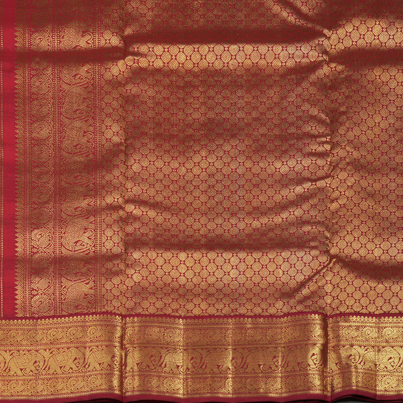 Hayagrivas Handloom Yellow Ten Yards Silk Madisar with Ganga Jamuna Border BE676-SBS