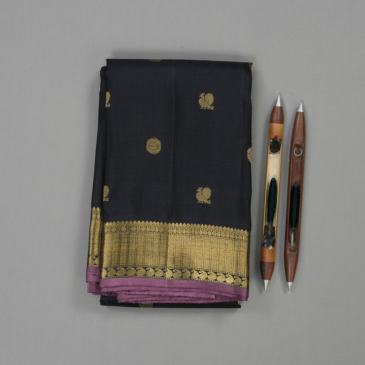 Hayagrivas Handloom Black Kanjivaram Silk Saree BE688-SBS