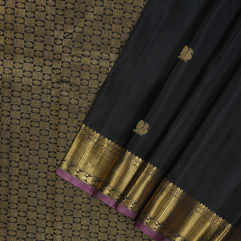 Hayagrivas Handloom Black Kanjivaram Silk Saree BE688-SBS