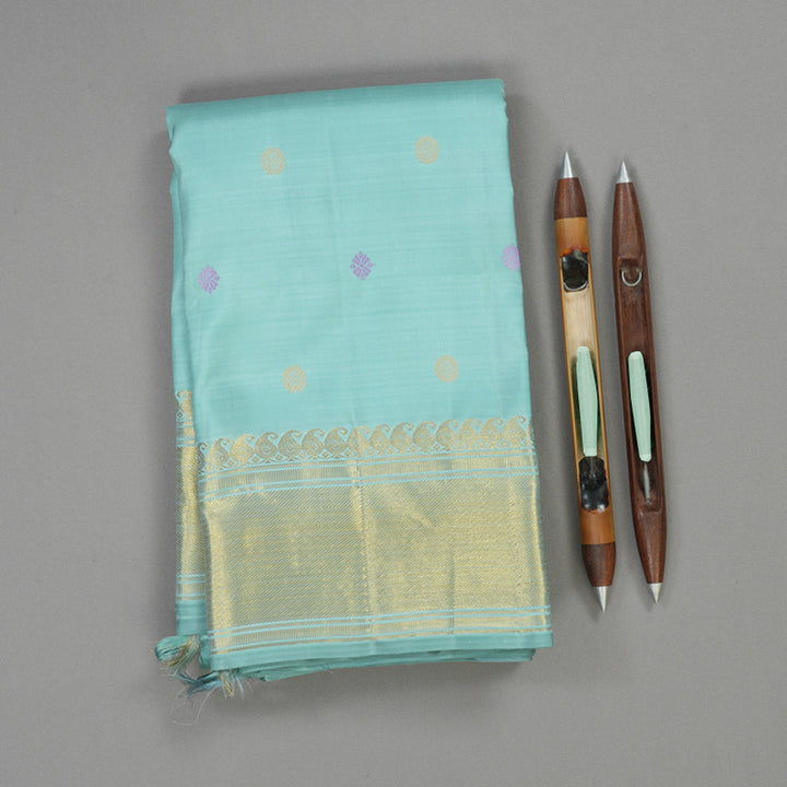 Hayagrivas Handloom Powder Blue Kanjivaram Silk Saree BE691-SBS
