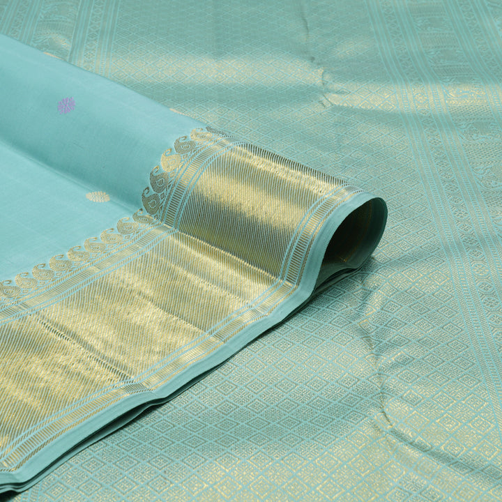 Hayagrivas Handloom Powder Blue Kanjivaram Silk Saree BE691-SBS