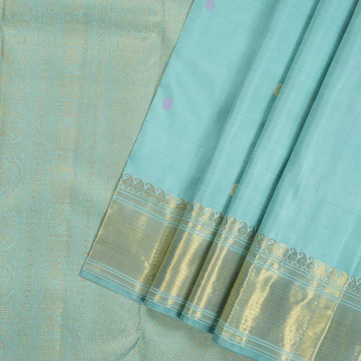 Hayagrivas Handloom Powder Blue Kanjivaram Silk Saree BE691-SBS
